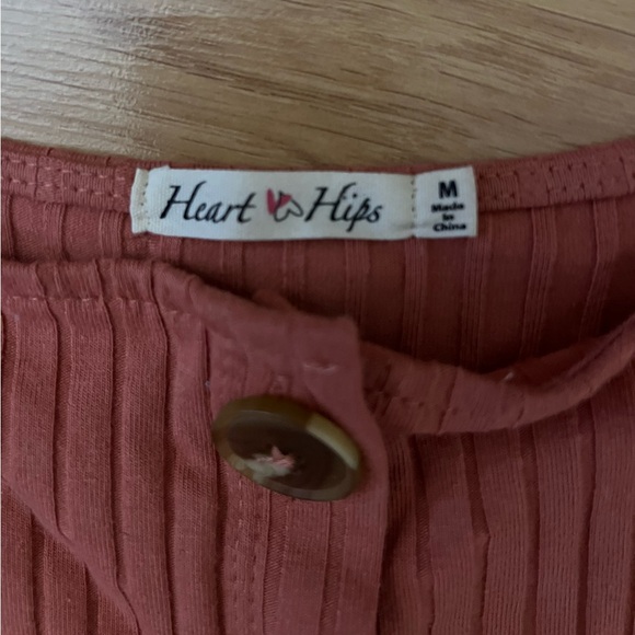 Heart & Hips Rust Ribbed Short Tank Top - Picture 2 of 3